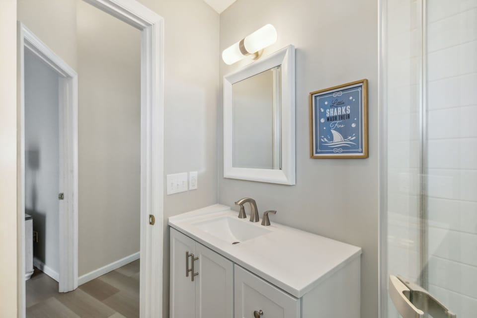 Full Bathroom with a Walk In Shower off of the Main Living Area on the Second Floor