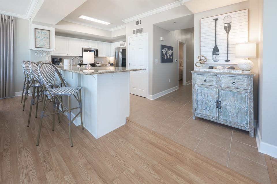 Spacious island and seating