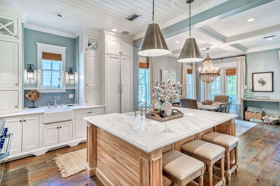 Gourmet kitchen with bar seating for 3
