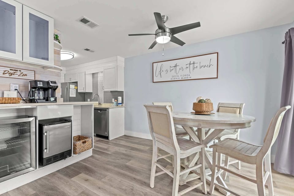 A small dining table & chairs means plenty of room for eating in or working from home!