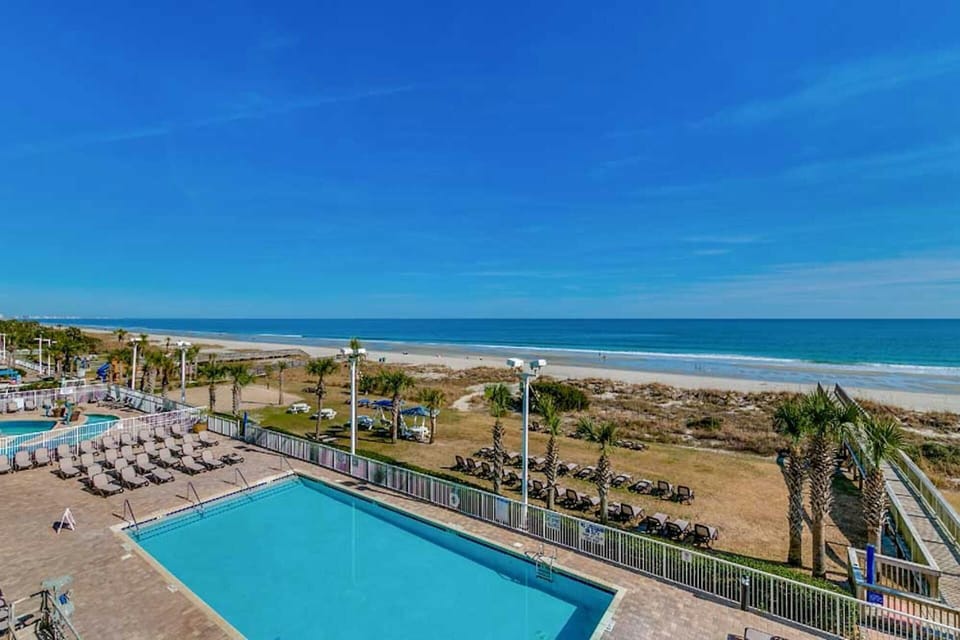 View of pool from balcony 