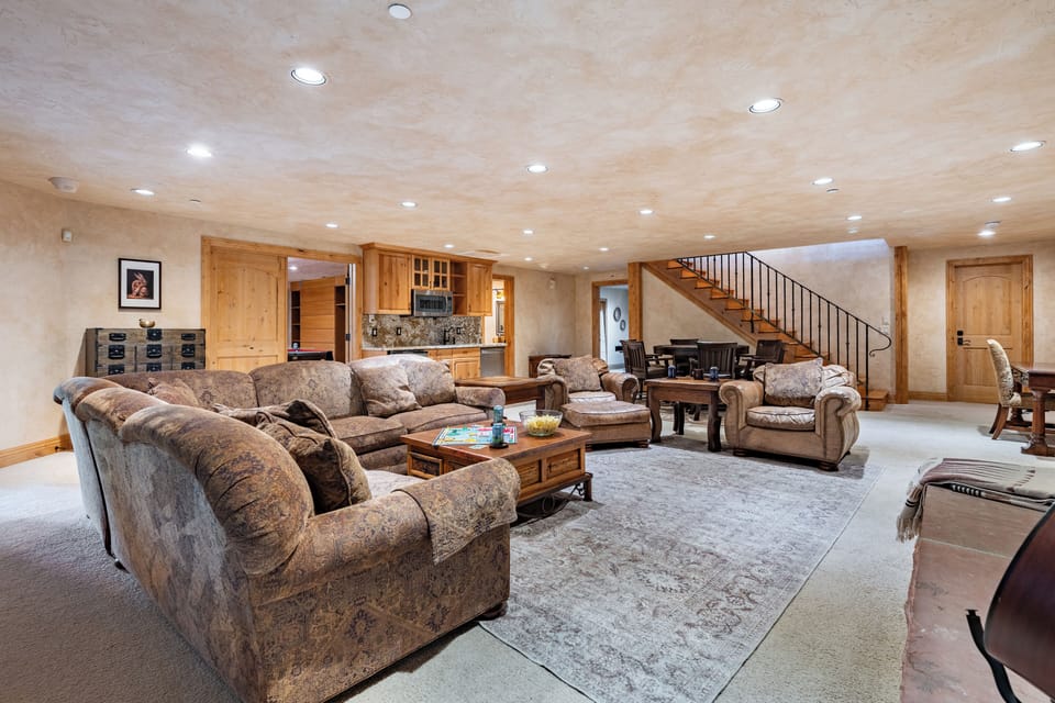 Lower-level game and family room.