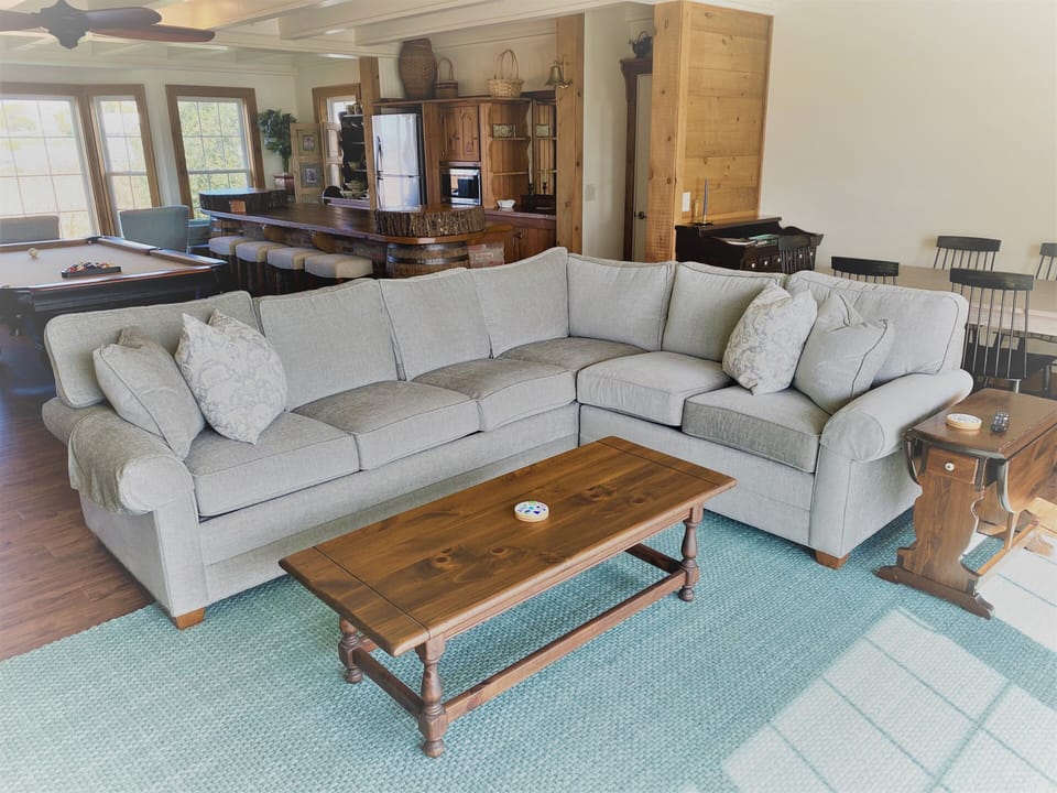 Queen sleeper sofa sectional allows for two additional guests.