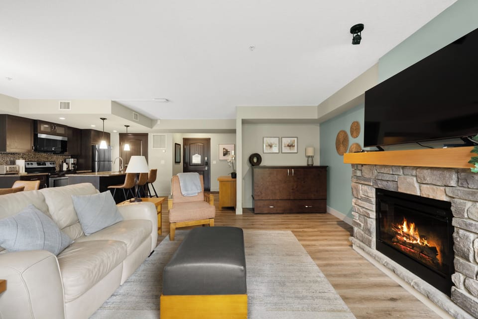 Comfortable living space with a versatile cabinet bed.