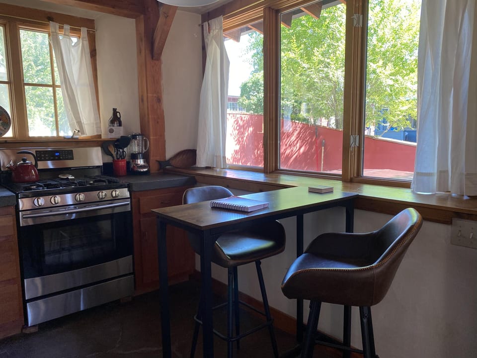 Windows all around the living spaces