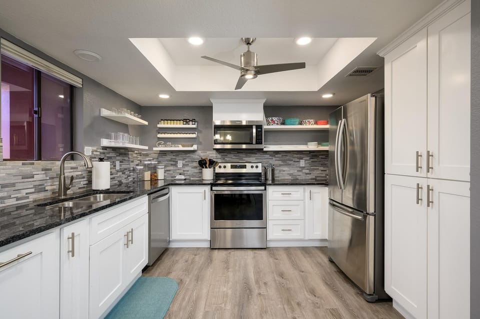 Fully stocked kitchen