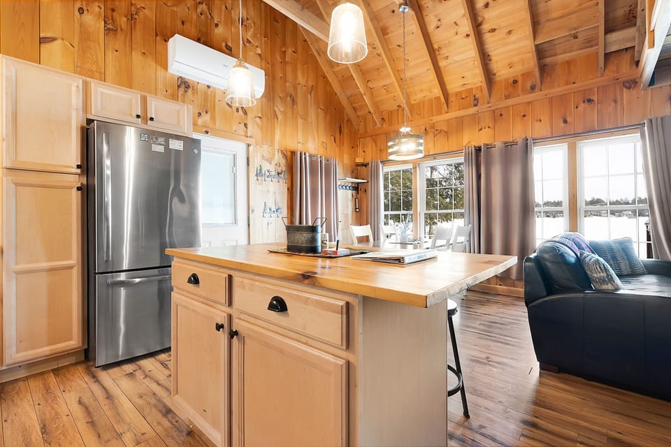 Kitchen looking out to the water.