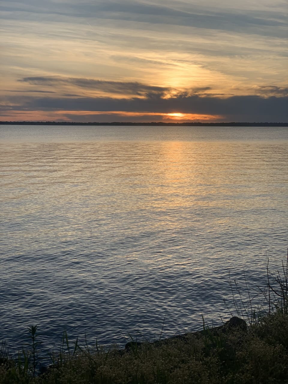 Sunset across the lake