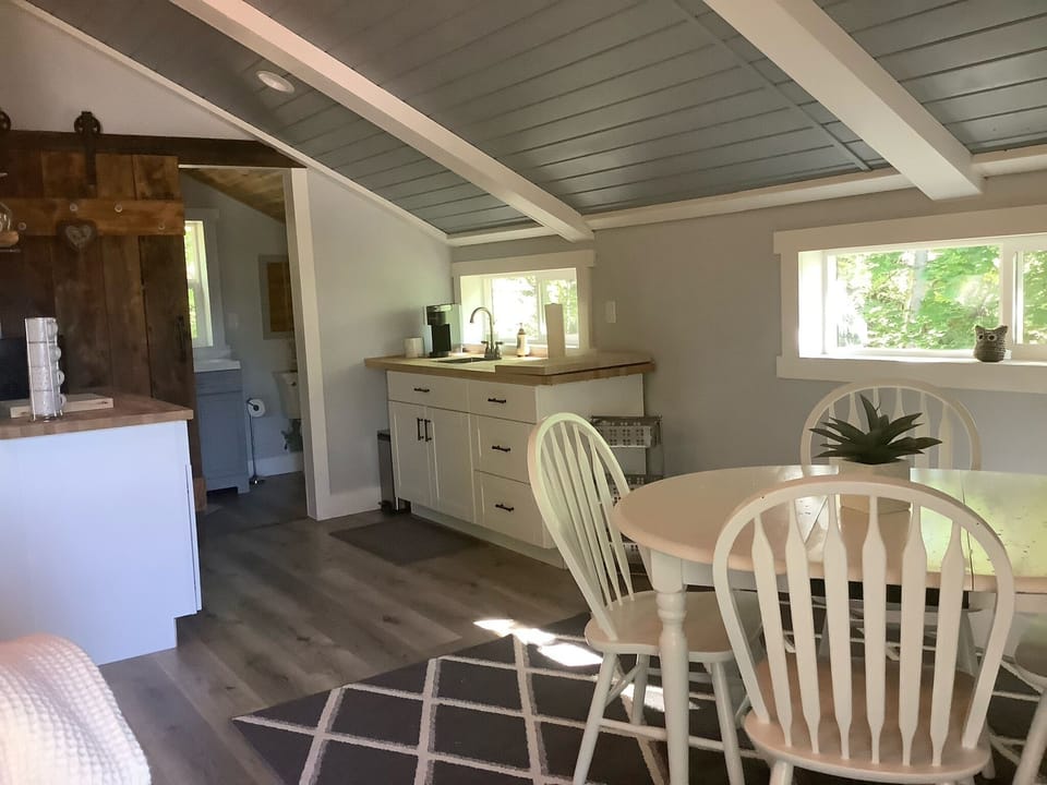 Enjoy mornings coffee inside or out.