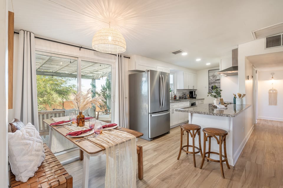 Dining area and kitchen