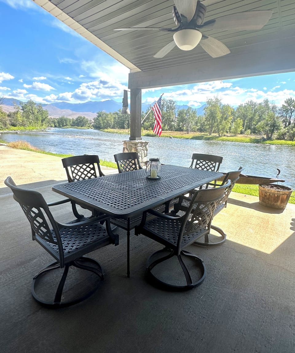Outdoor dining table with THE best views in town!