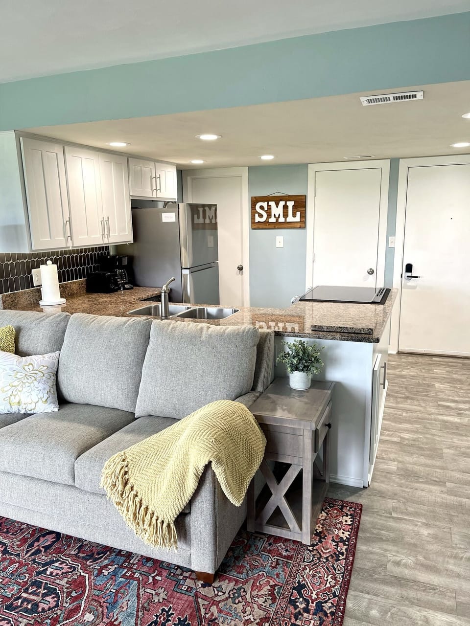 Pull out sofa in living room 