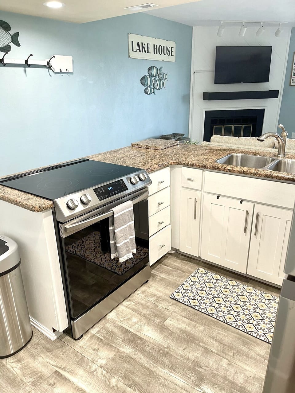 Kitchen with new flat top oven 