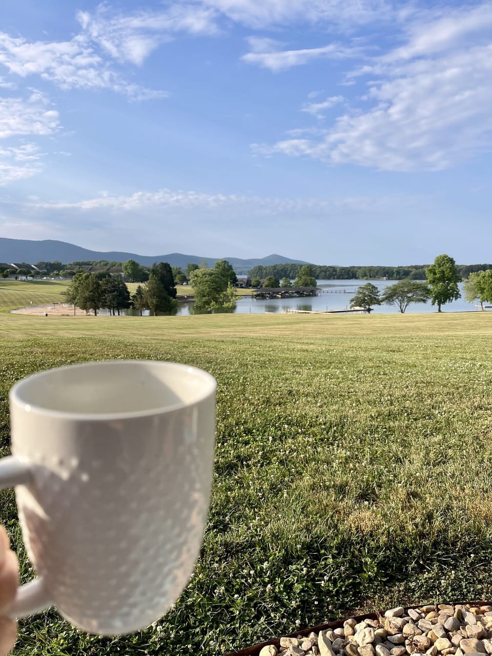 Morning coffee with a gorgeous view