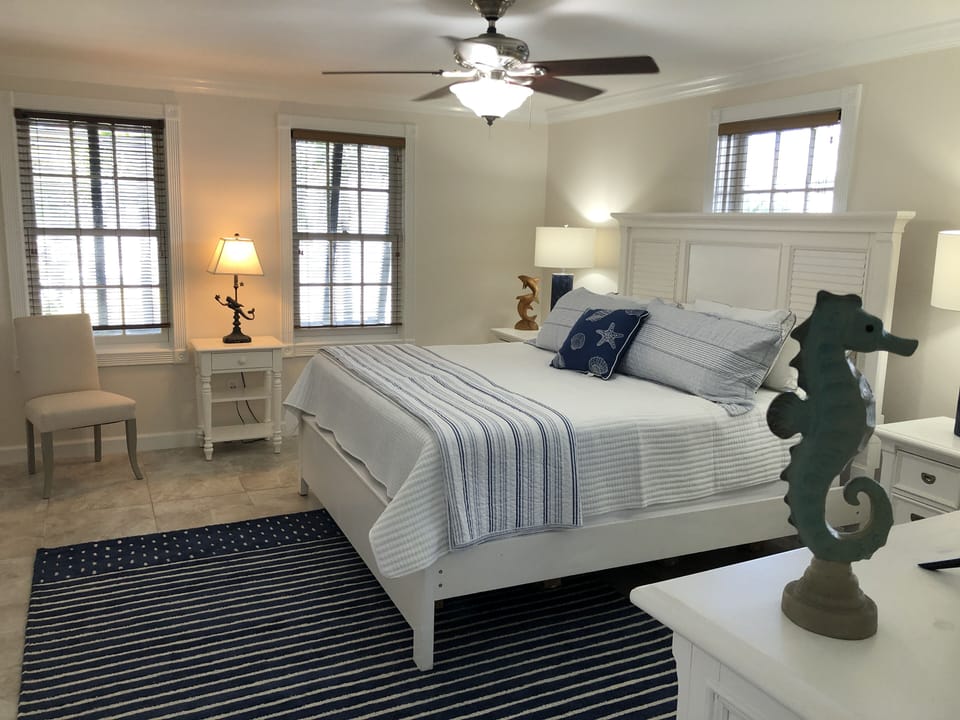 King bed.  Large master bedroom with private en suite bath