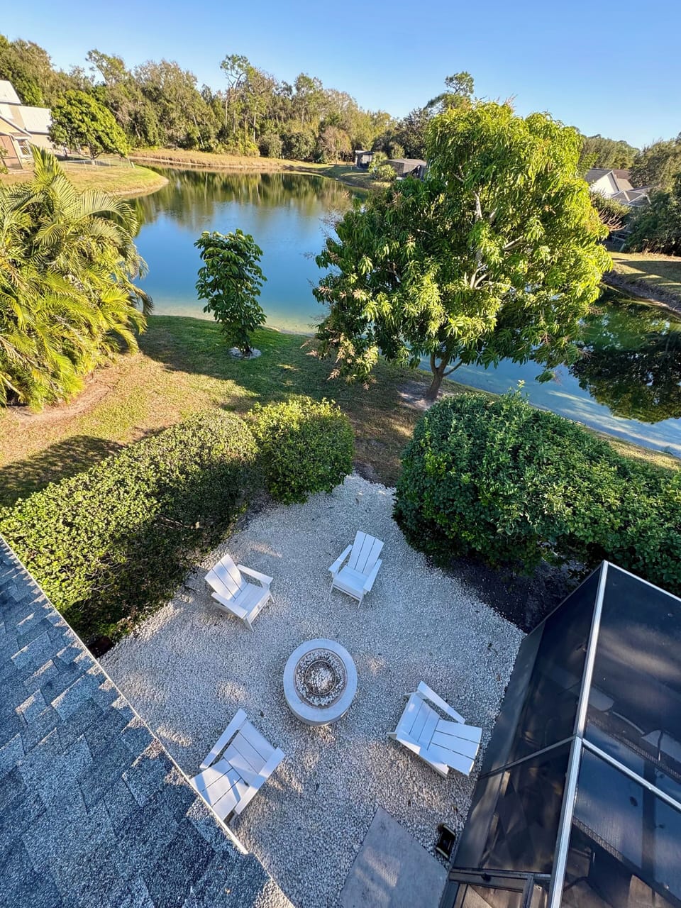 Warm up around the fire pit on chilly evenings while watching the sunset! 