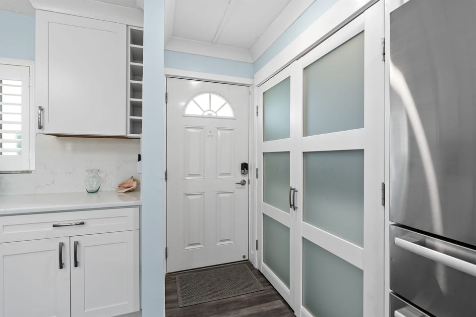 Easy access front door with Hidden Washer and Dryer
