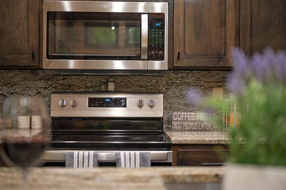 Oven, 4 burner stove top and Microwave to cover your cooking needs