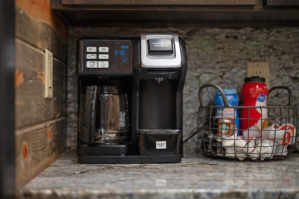 Coffee pot or single serving. Nothing worse than forgetting your coffee or not making it to the store the first morning. We have you covered with some starter supplies.