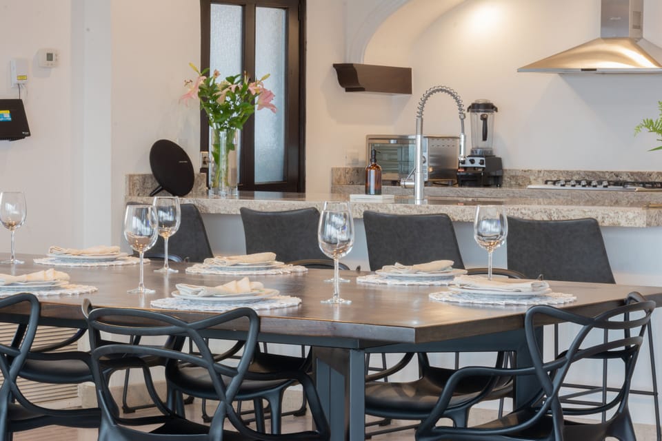 Dining area and kitchen