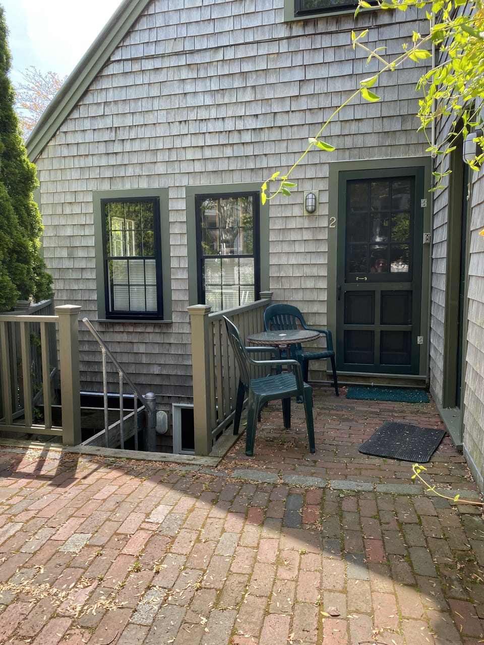 Front door entry off parking area