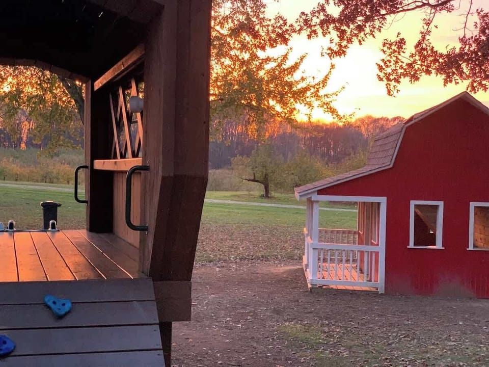 Sunsets from the playground barn are so romantic and beautiful. 