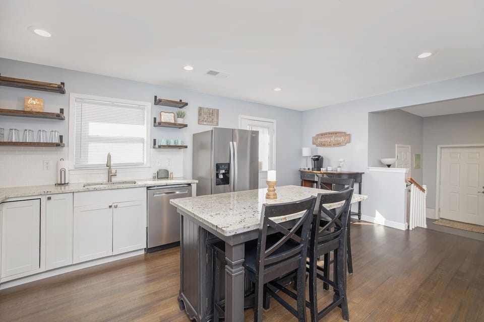 Lots of space to move around in the vast living room area, which connects the kitchen, dining, and the living room.