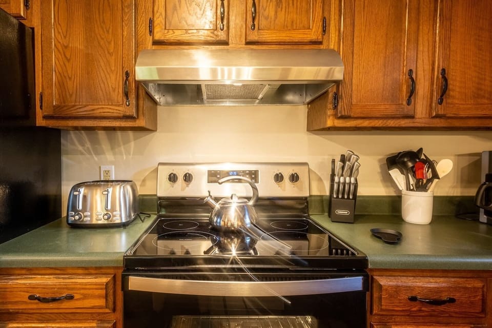 Open kitchen next to the living area
