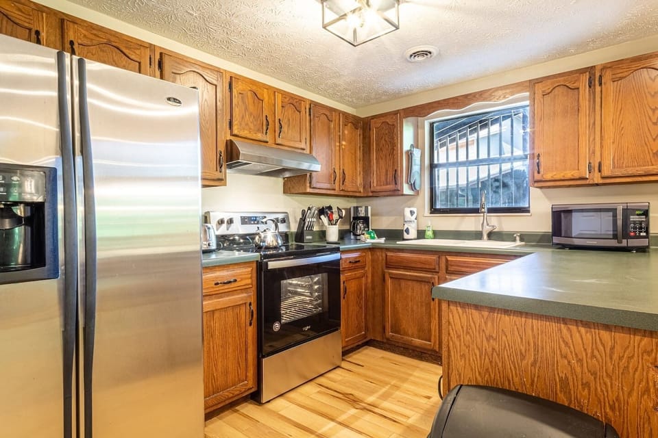 Open kitchen next to the living area