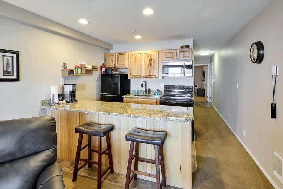The kitchen is fully equipped with everything you need to cook, minus the ingredients