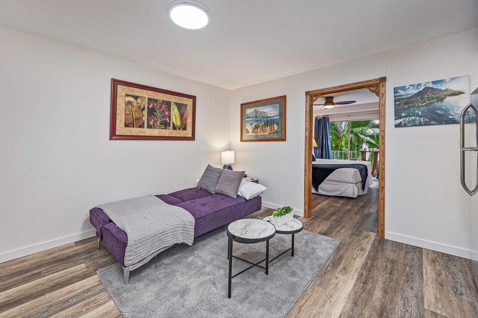 Open Concept Living Area into the Bedroom