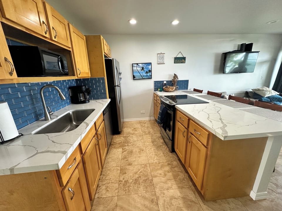 Kitchen with quartz countertops
