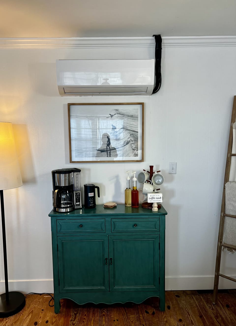 coffee bar for guest to use during their stay! Including a milk frothier