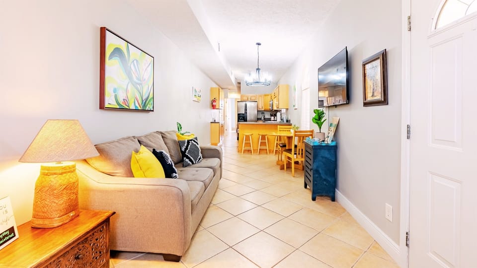 Cozy up on the Queen-sized sleeper sofa to watch your favorite movie or TV show.