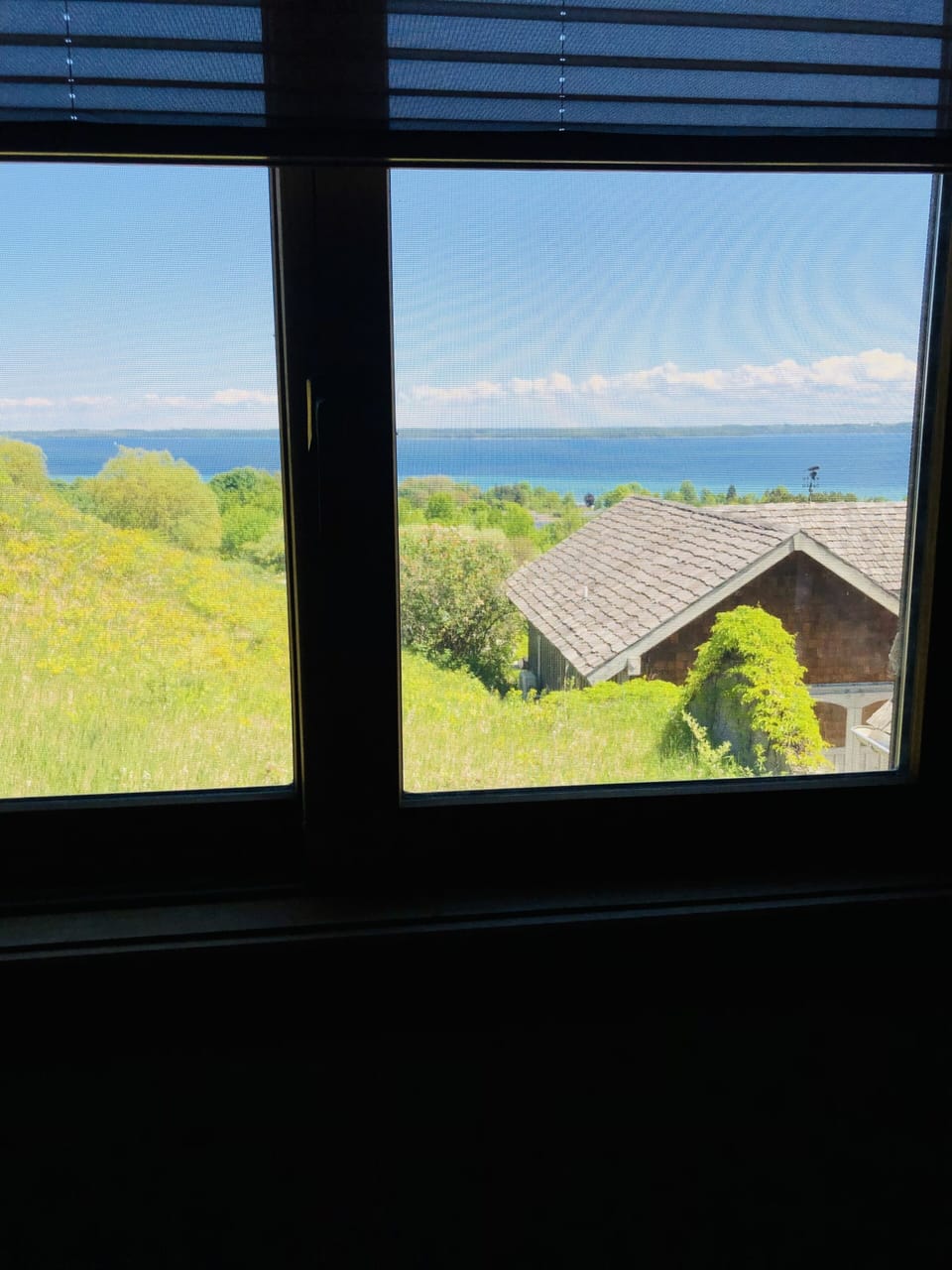  View from upstairs queen suite bathroom window over the tub