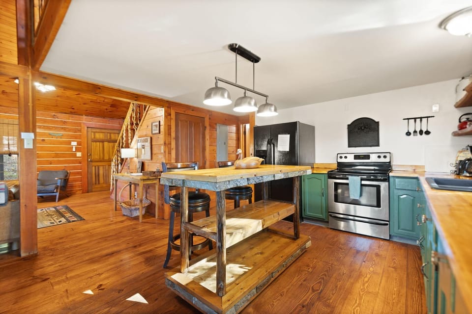 Full kitchen with rustic charm and modern appliances