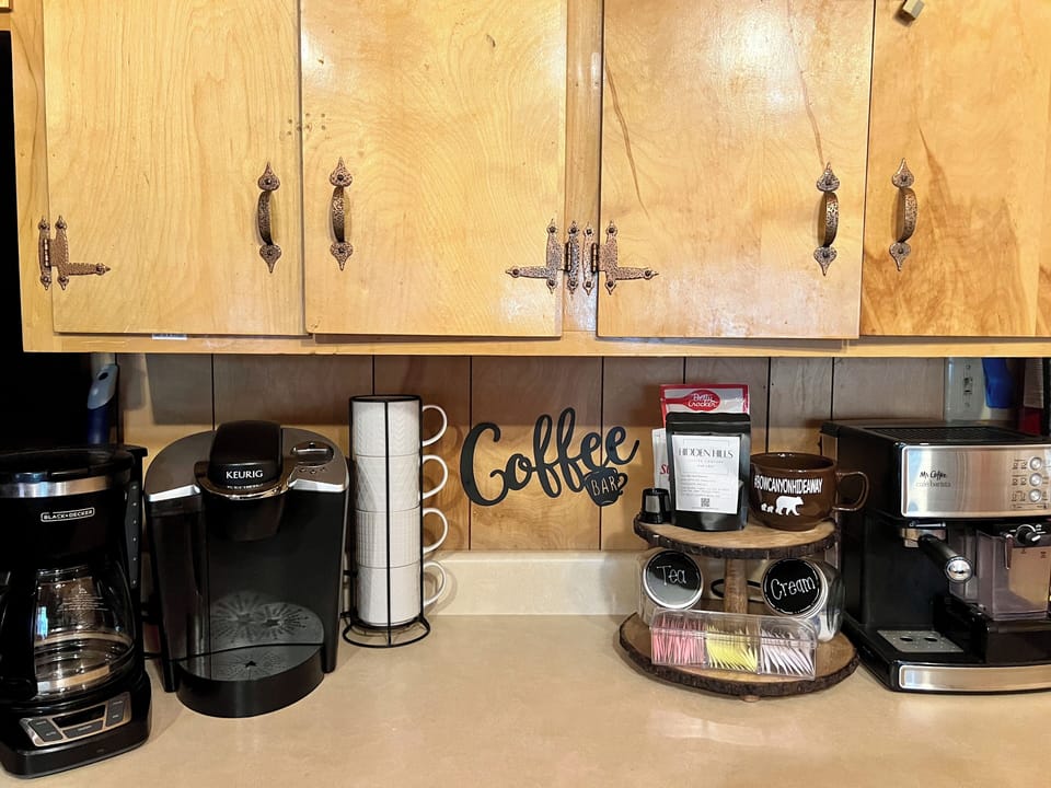 Coffee bar with Hidden Hills coffee to get you started during your visit.