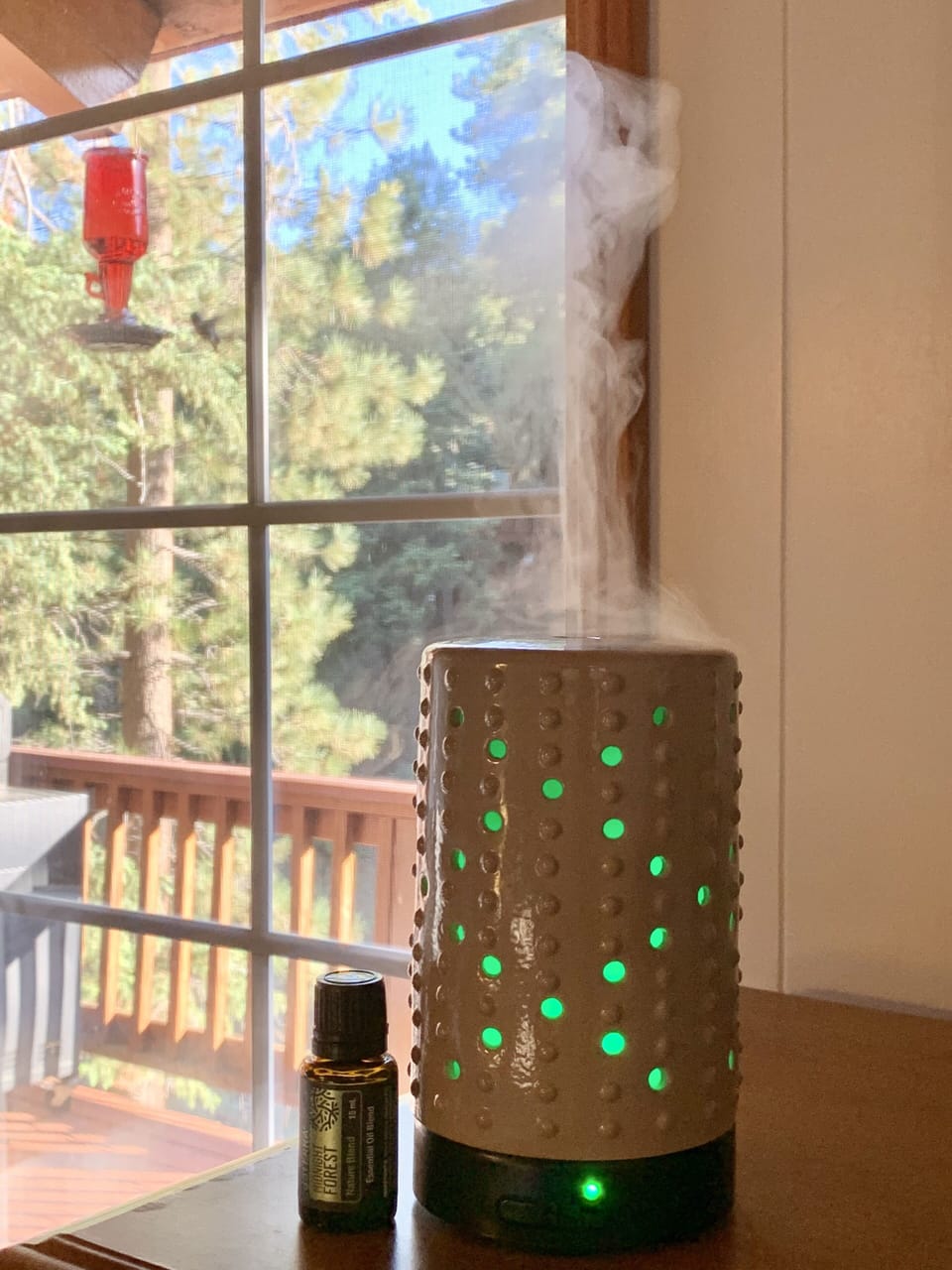 Bring your favorite essential oil… we provide two diffusers and several oils.