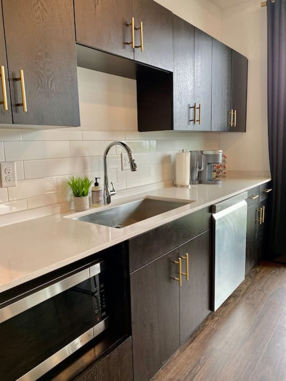 Fully stocked kitchen.