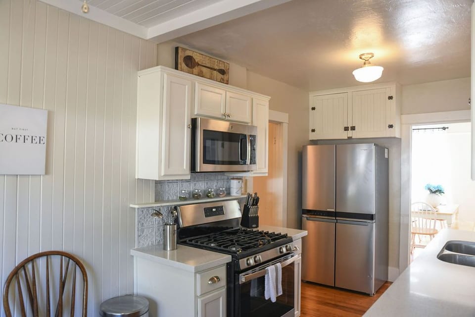 Main house kitchen with new appliances