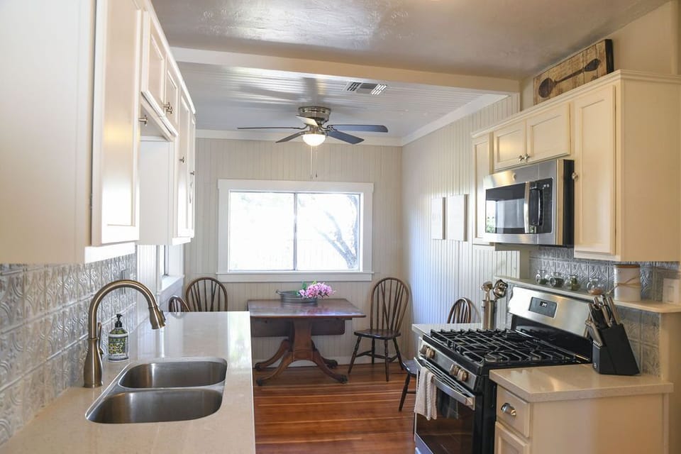 Main house kitchen with new appliances