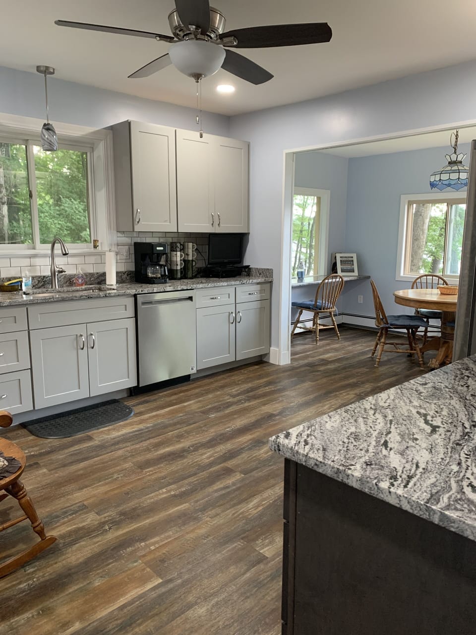 Newly renovated kitchen, and 'the nook', with a view