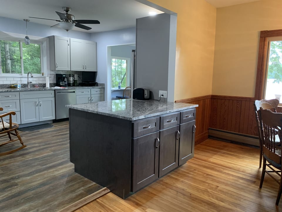Open area from kitchen to dining room