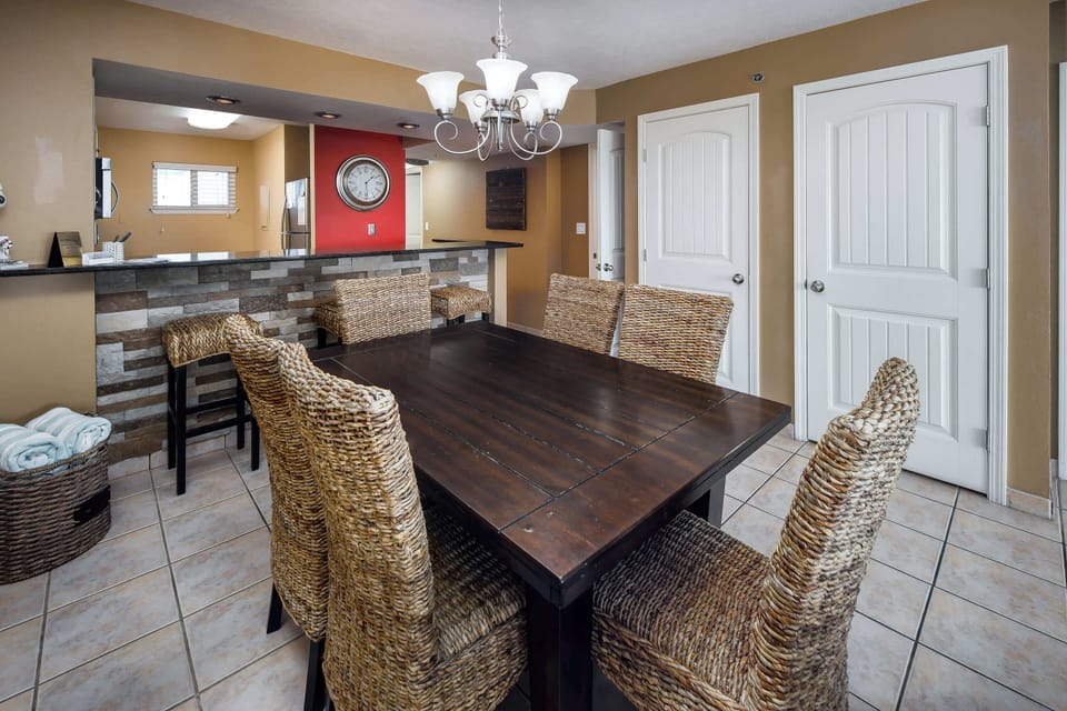 Dining table with seating for six