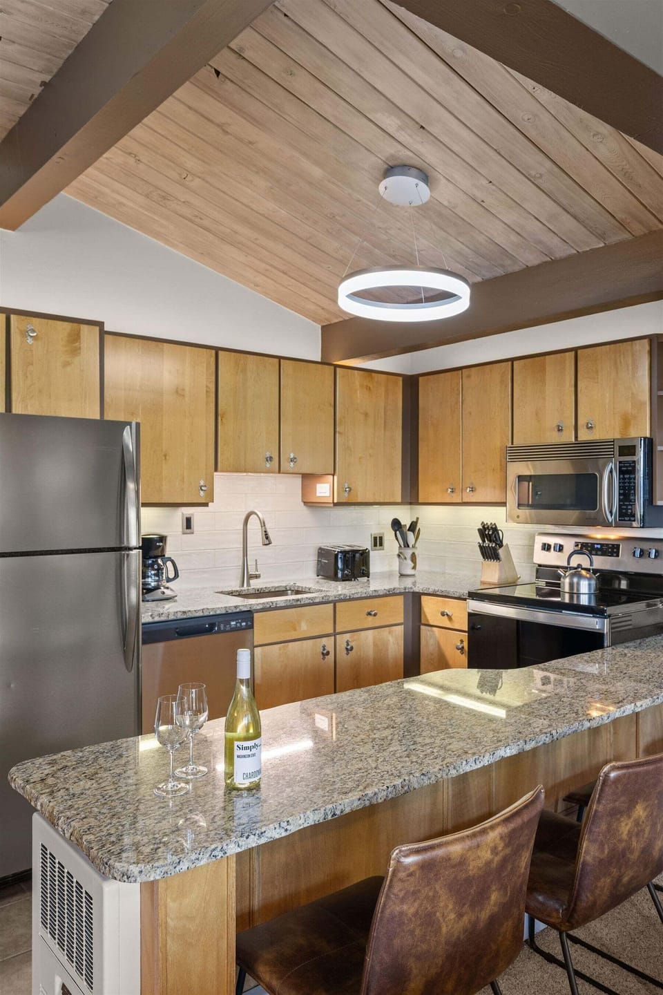 Remodeled kitchen with brand new backsplash
