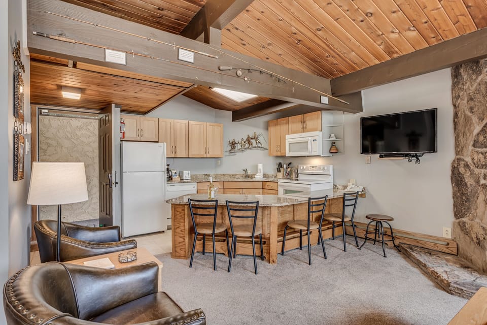 Kitchen with bar seating
