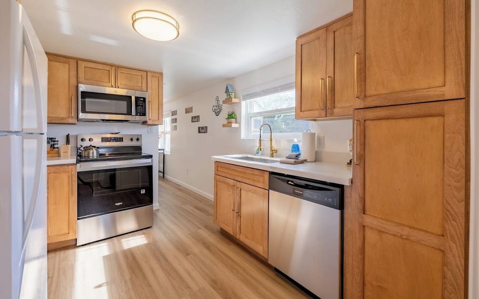 Newly updated, open kitchen makes preparing meals a pleasure