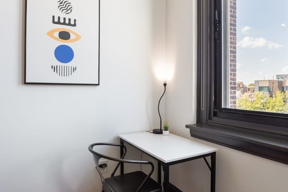 Laptop-friendly workspace with ample lighting