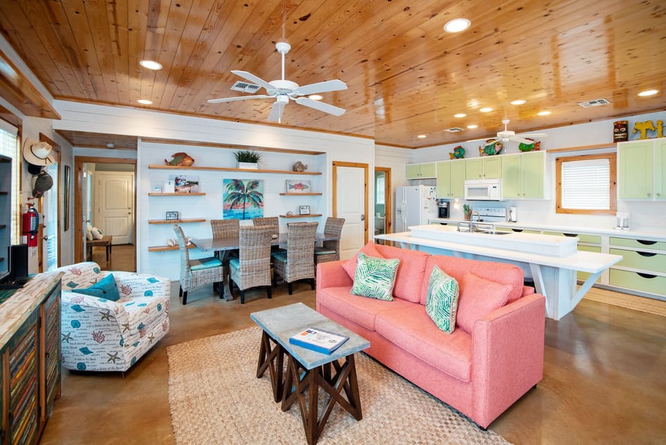 Open, inviting spaces designed for gathering and relaxing