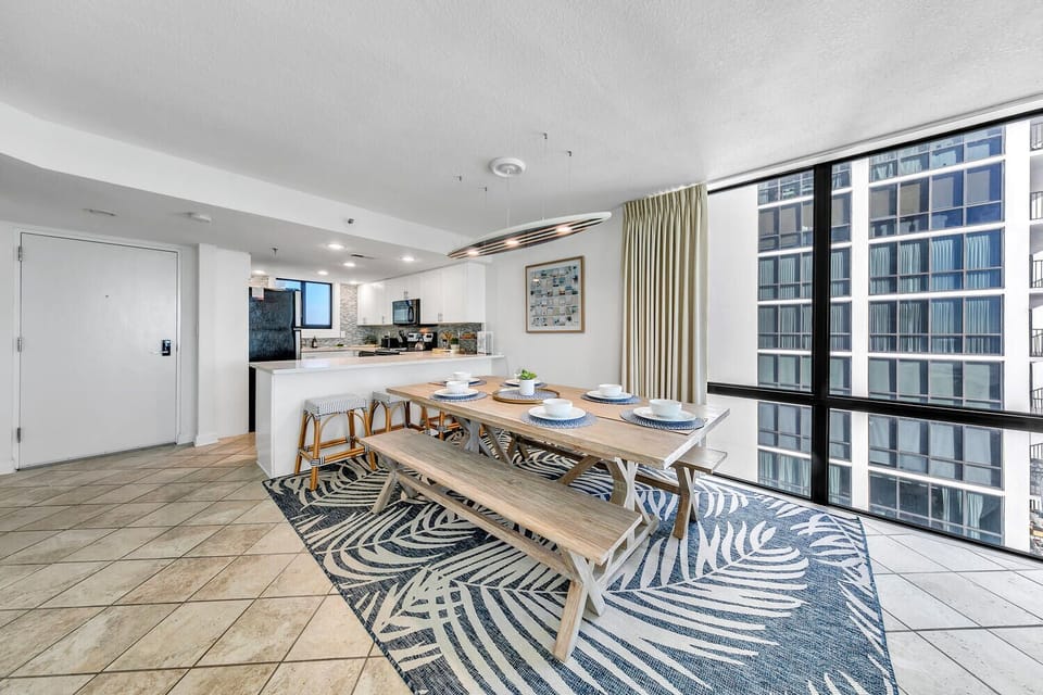 Gather around your stylish dining table.